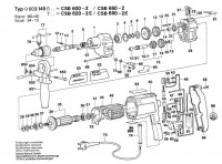Bosch 0 603 149 042 CSB 660-2 Percussion Drill 240 V / GB Spare Parts CSB660-2